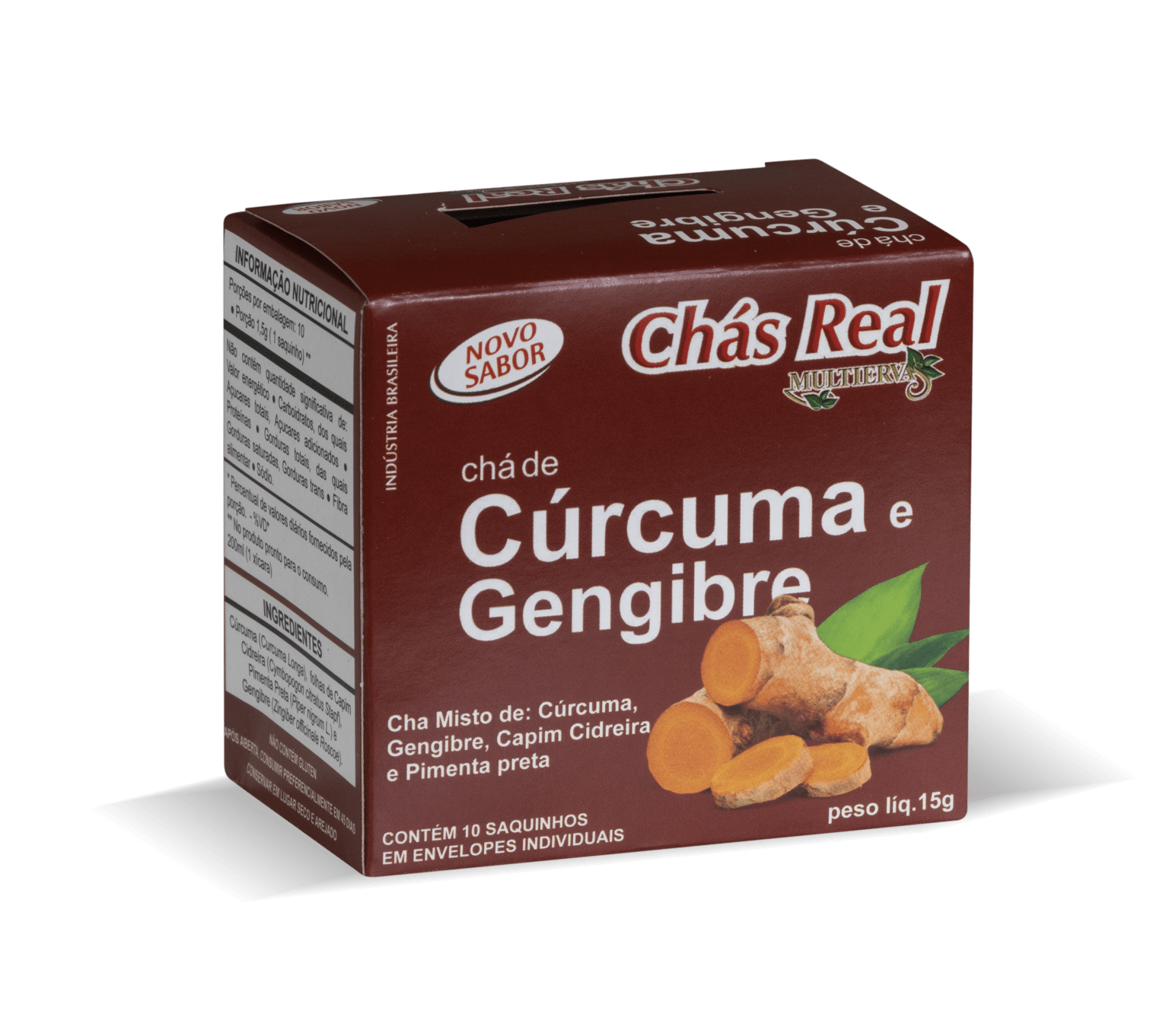 Chá Real De Cúrcuma Gengibre Com Pimenta Preta Chás Real 6369